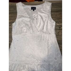 Connected Apparel Womens Chiffon Lace White Midi Dress. Size 12. NWT. V